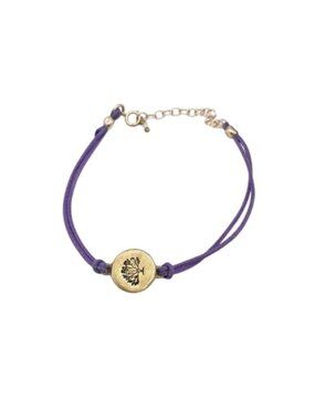 Jill-i Blue 14k Gold Filled Cord Bracelet Tree Charm Purple Cord